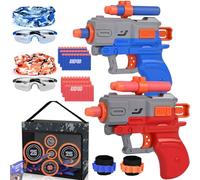ZWOOS Kit de Pistola de Dardos Blandos con 80 Dardos Blandos y 2 Gafas de Seguridad, Seguro y Ligero, Niños y Niñas de 8 Años o Más, Actividades en Interiores y Exteriores