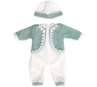 ZWOOS Ropa de Muñecas para New Born Baby Doll, Traje de Lana con Sombrero para Muñecas 35-43 cm (Verde)