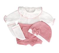 ZWOOS Ropa de Muñecas para New Born Baby Doll, Traje de Lana con Sombrero y Calcetines para Muñecas 35-43 cm