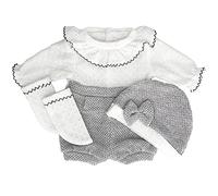 ZWOOS Ropa de Muñecas para New Born Baby Doll, Traje de Lana con Sombrero y Calcetines para Muñecas 35-43 cm