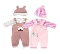 ZWOOS Ropa para Muñecas 35-43 cm, Atuendo Unicornio con Sombrero Compatible con Baby Born, Baby Annabell, Nenuco y Más, Paquete de 2