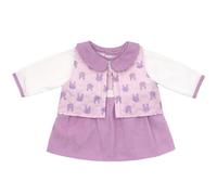 ZWOOS Ropa para Muñecas Bebés 50-55 cm, Vestido Conejito Morado Compatible con New Born Baby Muñecas, Regalos para Niñas y Niños