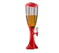 ZWQXZX Dispensador de Bebidas Jugo Dispensador De Bebidas con Grifo, Torre De Cerveza De 3 litros Recipiente(Rot)