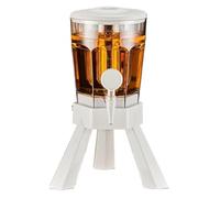 ZWQXZX Dispensador de Bebidas Jugo Dispensador De Cerveza De 101 Oz con Tubo De Hielo, Dispensador De Bebidas De Mesa Tipo Torre Recipiente(White)