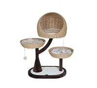 ZWQXZX Torre para Gatos Descansar Jugar Cat Tree Tower Marco De Escalada para Gatos Tejido Hierro Forjado Multifuncional, Material Sisal Natural