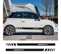 ZWRKB 2 Pegatinas de la Barra Lateral del Coche, para Fiat 500 Abarth Auto, Vinilo película de gráficos Deportivos calcomanías de diseño