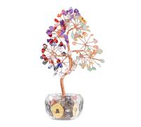 ZWTPGKRD Árbol de dinero de cristal de la suerte, piedras naturales, mejora el crecimiento financiero en el hogar o en el lugar de trabajo, decoración de árbol