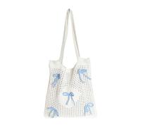 ZWTPGKRD Bolsas de punto de ganchillo para playa, bolsa de malla para mujer, bolso de compras, casual, viajes, plegable, hoboes para mujer, Blue, One Size