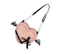 ZWTPGKRD Bolso bandolera con forma de corazón Itabag de estilo japonés, con lazos dulces, bolsa de citas, bonita bolsa de mensajero, Pink, As shown in the picture (error 1-385cm)