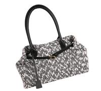 ZWTPGKRD Bolso de mano de ante de moda, para mujer, retro, suave, con asa superior, para viajes, universidad, bolso de mano, Maomao negro, One Size