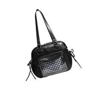 ZWTPGKRD Bonita bolsa translúcida para axilas con asa reforzada, accesorio de moda para entusiastas de la cultura Otaku, bolso de mano transparente de poliuretano, Black, One Size