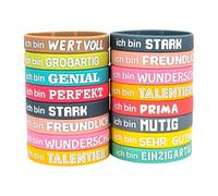 ZWTPGKRD Coloridas atmósferas positivas de silicona, diseño resistente al sudor para gimnasio, actividades al aire libre, inspiración diaria, pulseras de silicona coloridas, talla única, como se