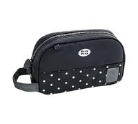 ZWTPGKRD Estuche para lápices de moda con patrón de puntos con interior espacioso para objetos pequeños, organizador de escritorio, estuche plegable, Black, Mass Beauty
