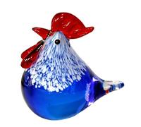 ZWTPGKRD Figura decorativa de gallo en miniatura hecha a mano con esmalte de colores para sala de estar, escritorio, estante, decoración de escultura de cristal