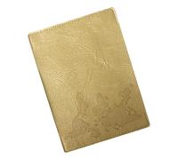 ZWTPGKRD Funda individualizada para pasaportes con diseño de mapa del mundo con juego de hilos para documentación de aventura global, accesorios de viaje individualizados, regalo, Gold, Talla única