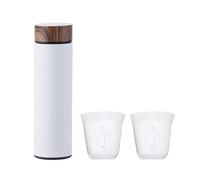 ZWTPGKRD Juego de tazas y café de acero inoxidable con aislamiento de metal, práctico juego de vasos de café para llevar en coche