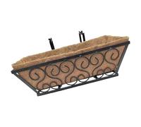 ZWTPGKRD Maceta colgante de hierro forjado para exteriores, cesta decorativa para flores, estilo europeo, para jardines, balcones, estilos vintage, fibra de coco