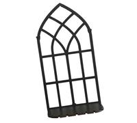 ZWTPGKRD Mystical - Estante flotante de pared de madera negro hueco con marco de ventana para colgar cristales para decoración de dormitorio, organizadores de pared únicos