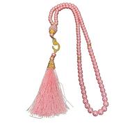 ZWTPGKRD Pulsera de cuentas de rosario musulmán de 99 cuentas, joyería religiosa, joyería religiosa, borlas de perlas de imitación, pulsera de meditación, talla única, Acrílico, No es una piedra