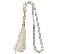 ZWTPGKRD Pulsera de cuentas de rosario musulmán de 99 cuentas, joyería religiosa, joyería religiosa, borlas de perlas de imitación, pulsera de meditación, talla única, Acrílico, No es una piedra