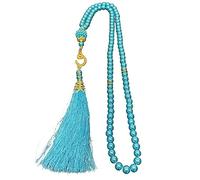 ZWTPGKRD Pulsera de cuentas de rosario musulmán de 99 cuentas, joyería religiosa, joyería religiosa, borlas de perlas de imitación, pulsera de meditación, talla única, Acrílico, No es una piedra