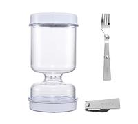 ZWTPGKRD Recipiente para pepinos, separador a prueba de fugas, dispensador de reloj de arena, separación húmeda y seca, encurtidos, almacenamiento de alimentos con tenedor, embalaje versátil de
