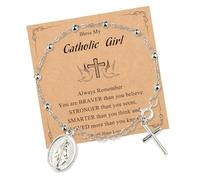 ZWTPGKRD Rosario de aleación de la Virgen María con dije para uso espiritual diario, regalo espiritual, joyería de oración católica, talla única, como se describe