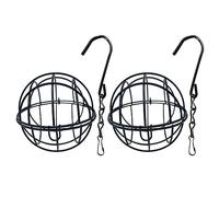 ZWWAAZHF 2 comederos colgantes para pájaros silvestres, soporte para bolas de grasa para colgar en el exterior, suministro de alimentación salvaje hueco