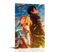 ZWWHUG Sword Art OnlineAesthetic - Lienzo decorativo para pared, decoración de dormitorio, decoración de pared, póster para sala de estar, dormitorio, marco de pintura de 50 x 75 cm