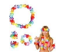 ZWWOGE 1 pieza hawaiana Lei-Set accesorios fiesta fiesta collar hawaiano diadema hawaiana pulsera hawaiana para animadoras, fiesta de cumpleaños, carnaval, fiesta de playa, etc.