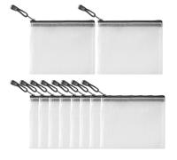ZWWOGE 10 bolsillos para documentos A6, malla, bolsa impermeable, bolsillo transparente para documentos con cremallera, bolsillo pequeño para documentos, deberes, papel, cosméticos