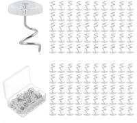 ZWWOGE 100 PCS Chinchetas Tapiceria Transparentes, Pasadores, Chinchetas Pared Alfileres Chinchetas Decorativas, Tachuelas de Torsión de Cabezas