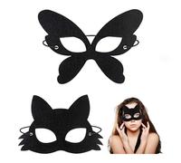 ZWWOGE 2 Karneval Masken Set Mit Fuchs & Fledermaus Design Elegante Schwarze Maske Kostüm Für Vampir & Batwoman Cosplay Vielseitige Maske Schwarz Kostüm Für Damen & Erwachsene regalos mujer