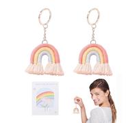 ZWWOGE 2 Llaveros Arcoíris, 1 Tarjeta de Felicitación Arcoíris, Exquisitos Accesorios para, Llaveros Mujer, Rainbow, Ilavero Coche Mujer
