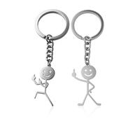 ZWWOGE 2 Pcs llaveros para parejas o amigos. Regalo original para aniversario, san valentin, cumpleaños. Llaveros encajables. Llaveros Pareja. Llavero puzle, corazón, dedos divertidos