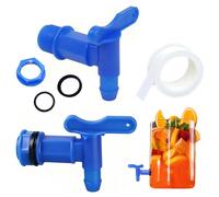 ZWWOGE 2 Piezas Grifo Agua Lluvia 3/4", Grifo Cubeta Plástico con Junta, Contratuerca, Cinta Sellado, para Depósito Jardín, Hogar