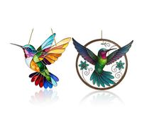 ZWWOGE 2 unidades Pequeños colgantes de sol Decoración de ventanas Primavera Decoración de jardín,2 colgantes de sol Prisma Colibrí Decoración de ventanas Colgante Moderno Decoración de jardín creativ