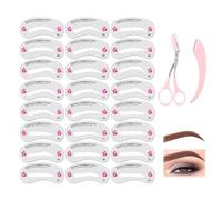 ZWWOGE 24 Set Timbro Per Sopracciglia, Kit Per Modellare Per Sopracciglia, Eyebrow Powder, Di Stencil Per Sopracciglia Riutilizzabili con set per sopracciglia da 2 pezzi,Sopracciglia Impermeabile
