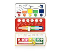 ZWWOGE 3 Piezas Social Battery Pin, Divertido Broche para El Estado de áNimo Social Durante 7 DíAs, Agujas de Humor Interactivas,Pin Bateria Social, My Social Battery Broche