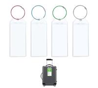 ZWWOGE 4 pcs Etiquetas Equipaje, con Lazos Acero Transparente PVC Etiquetas de Equipaje de Crucero Agua, Para Cruceros Líneas Viaje en Avión
