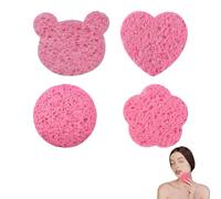 ZWWOGE 4 Piezas Discos Desmaquillantes Lavables Reutilizables Formas Corazón Esponjas Algodón Orgánico para Limpieza Facial Desmaquillante Toallitas Reutilizables Cuidado de la Piel Belleza regalo