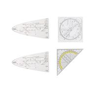 ZWWOGE 4 Plantillas de Funciones Trigonométricas, Reglas de Matemáticas para Primaria y Transportadores, Plantilla de Curvas, Plantilla de Parábola, Reglas Flexibles, para Uso Educativo y Profesional