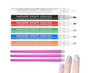 ZWWOGE 6 Colores Bolígrafo De Uñas y 3 Pcs bolígrafos de sello para arte de uñas, Nail Art Point Grafiti Pen Set, Bolígrafo Para Dibujar Para DIY Dotting, set manicura, Manicura Regalo Para