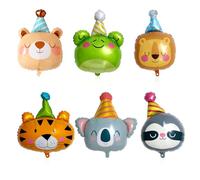ZWWOGE 8 Globos de Cumpleaños Animales de la Jungla, Globos de la Jungla, XXL Wildlife Foil Balloons, Globos de la Jungla Decoración de Cumpleaños