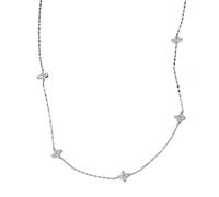 ZWWOGE Collar Trébol y Cielo Estrellado, Resistente al Agua, Diseño de Perlas y Circonita, Regalo Cumpleaños y Festivos