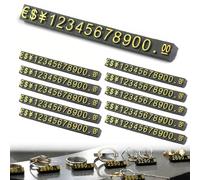 ZWWOGE Etiquetas de precio Cubos de visualización de precio Contador de números ajustables Etiqueta de precio de venta Bloques de precio de venta 10 piezas para joyería Reloj Anillo Dollar, Negro