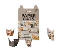 ZWWOGE Kit de origami con 50 hojas y modelos de gatos en 3D: decoración creativa gatos de papel como adorno de mesa y regalo DIY para amantes de los gatos. goma eva