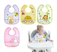 ZWWOGE Pack de 4 Baberos con goma,Baberos Bebe Impermeables,Babero Personalizado Bebe,Baberos Bebe Recien Nacido Niño y Niña