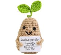 ZWWOGE Positive Potato Pocket Hug-Mini muñecos de peluche para tejer patatas, regalo para novio,muñeco de patata,lana de punto para decoración de fiestas,Brotes verdes,patatas vitales
