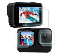 ZWWOGE Protector de Lente + Protector de Pantalla para LCD Compatible con GoPro Hero 12/11 / 10/9 Black, [ 2+2+2 Piezas ] Claridad HD 9 Dureza Accesorios de Película Vidrio Templado Antirrayas